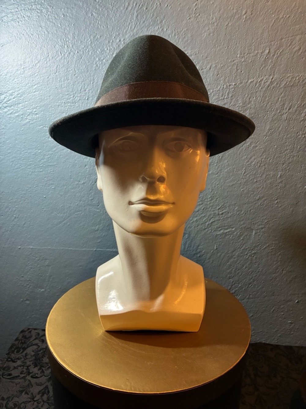 Goorin Bros Green Wool Fedora with Brown Band Size Medium